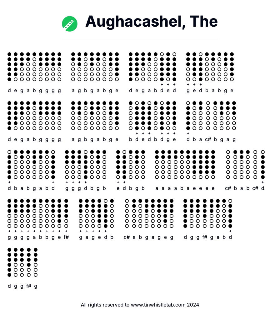 Image of Aughacashel, The Tin Whistle Tabs
