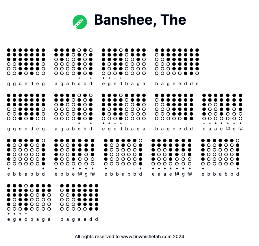 Image of Banshee, The Tin Whistle Tabs