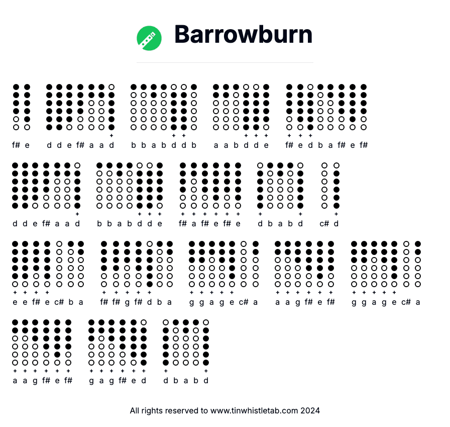 Image of Barrowburn Tin Whistle Tabs