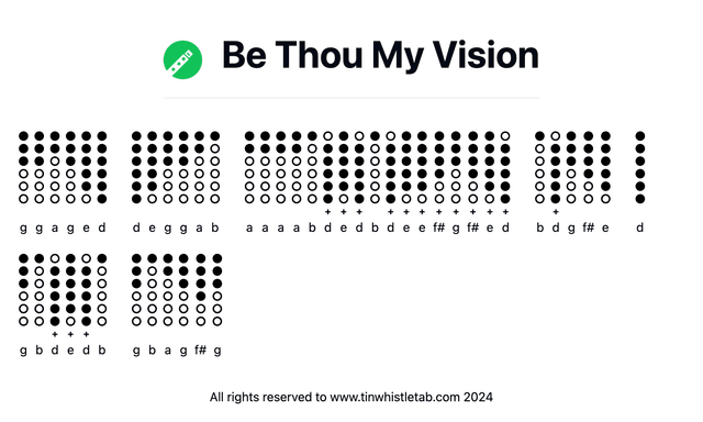Image of Be Thou My Vision Tin Whistle Tabs