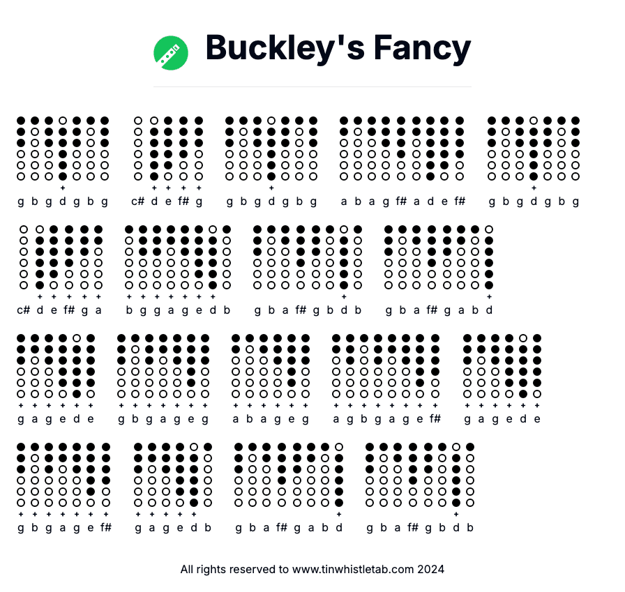 Image of Buckley's Fancy Tin Whistle Tabs