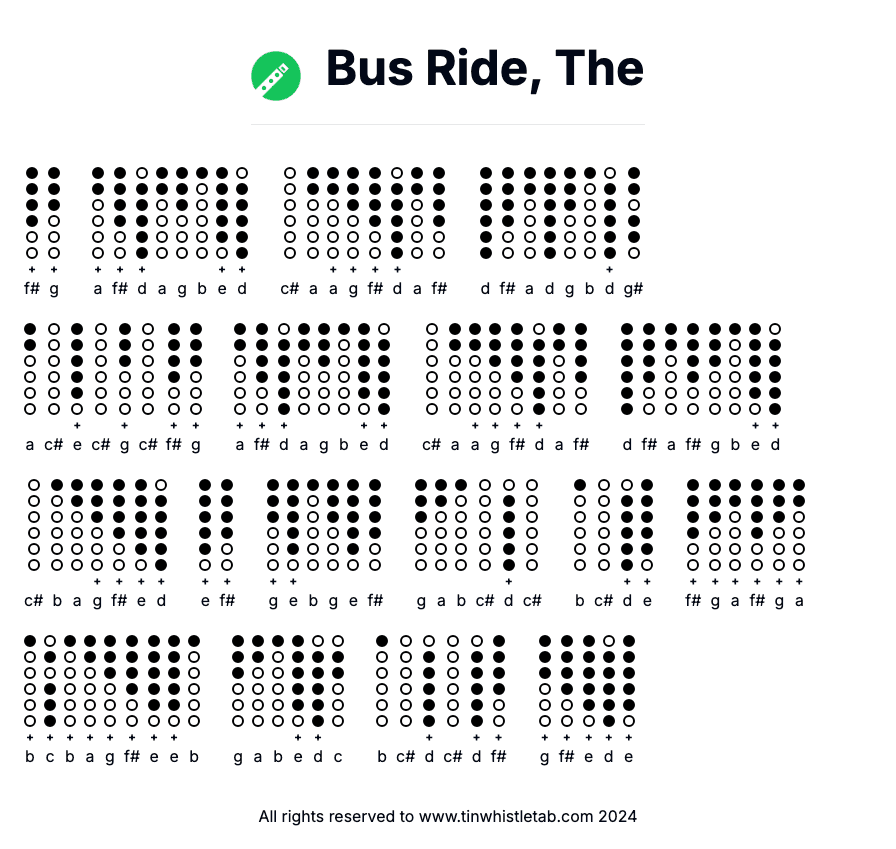Image of Bus Ride, The Tin Whistle Tabs