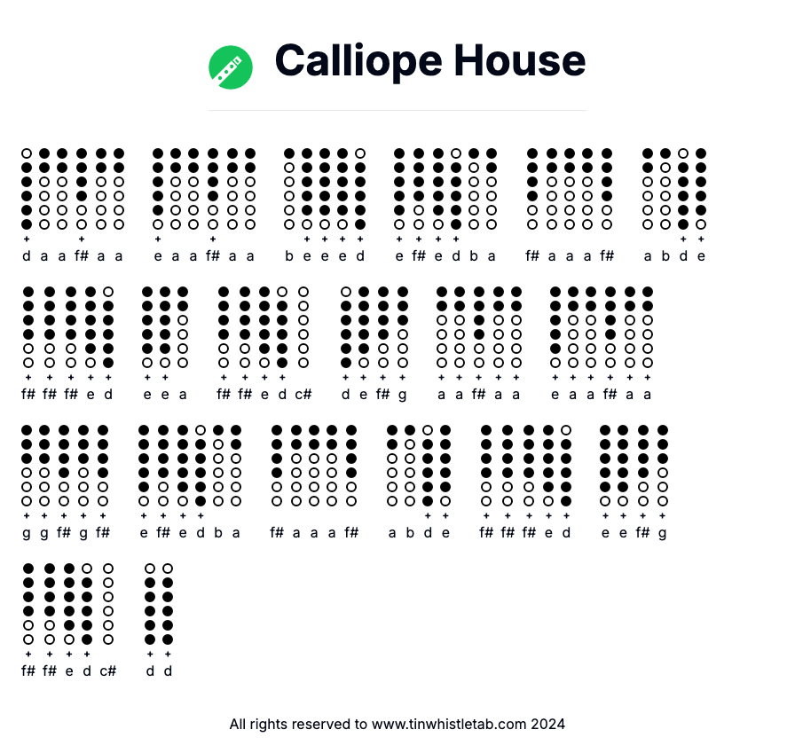 Image of Calliope House Tin Whistle Tabs