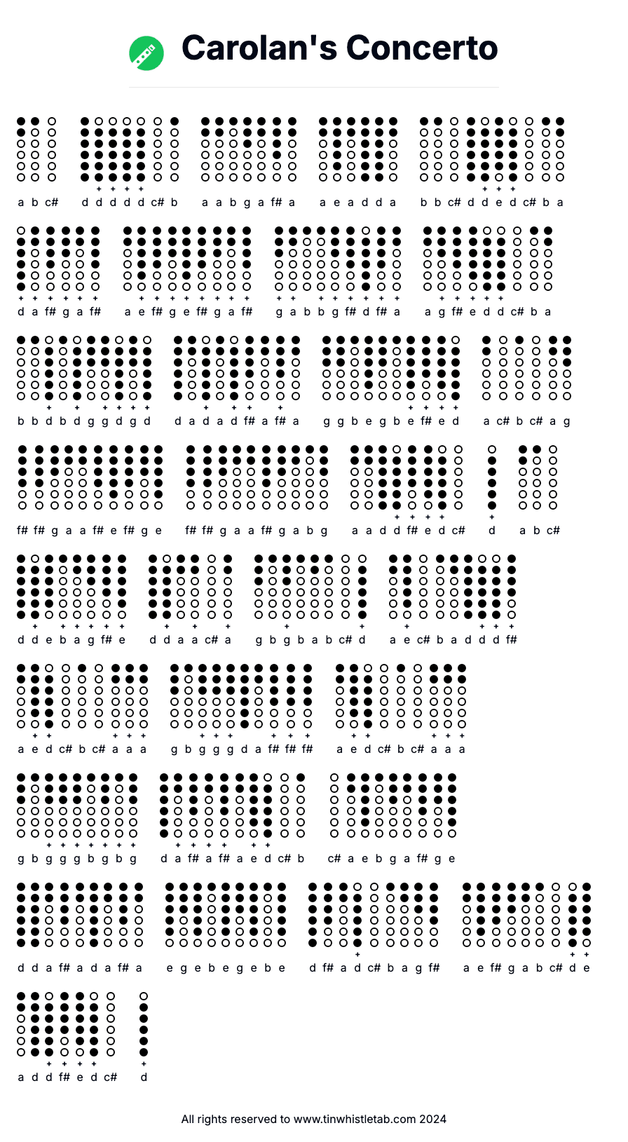 Image of Carolan's Concerto Tin Whistle Tabs