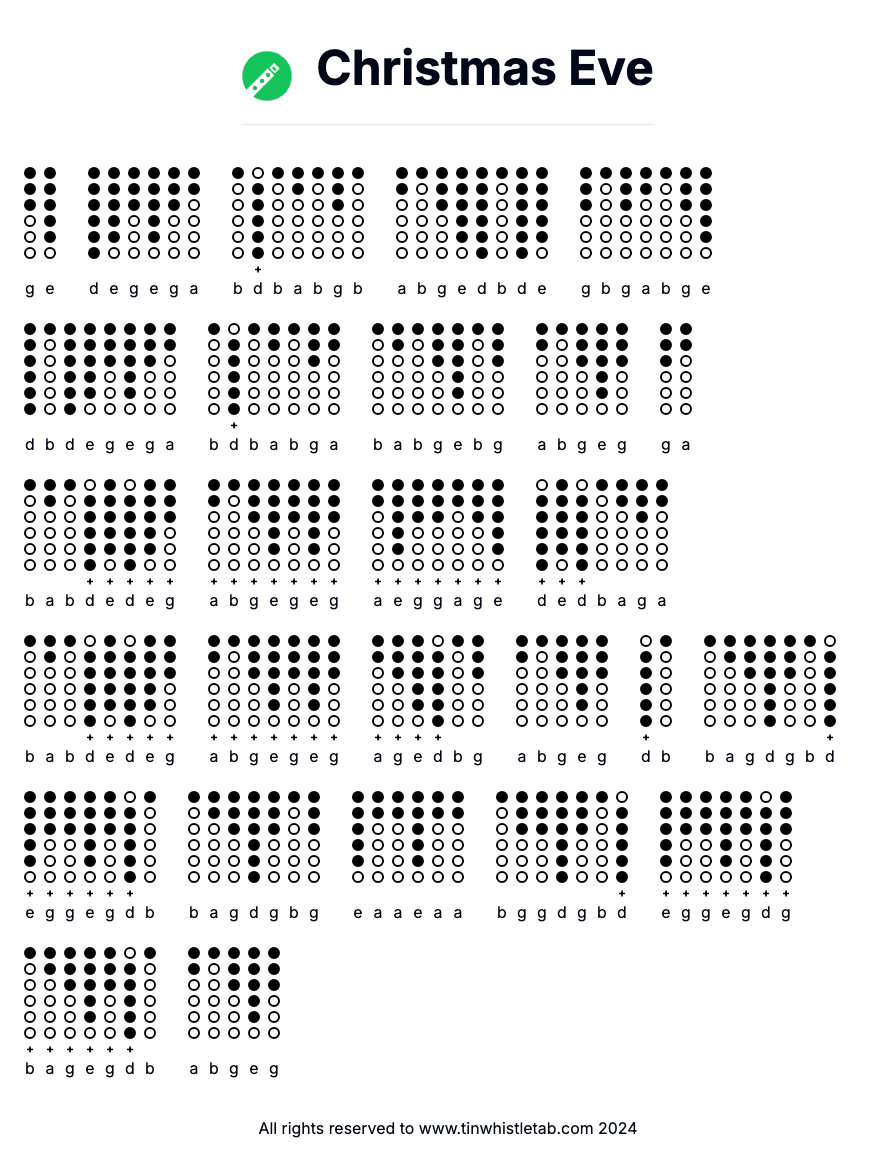 Image of Christmas Eve Tin Whistle Tabs
