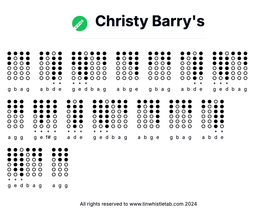 Image of Christy Barry's Tin Whistle Tabs