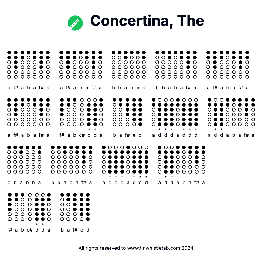 Image of Concertina, The Tin Whistle Tabs