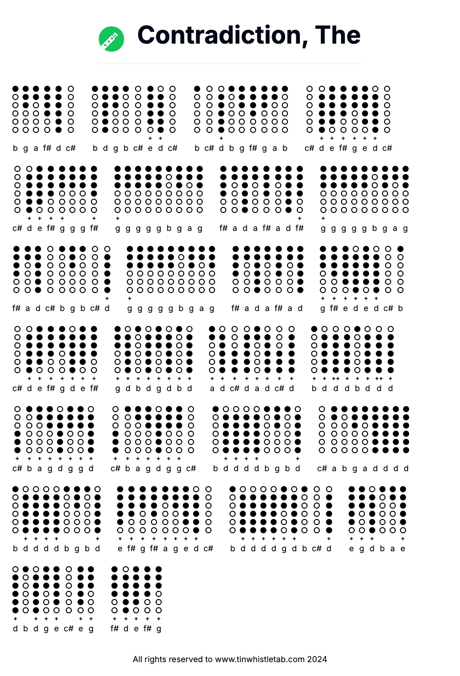 Image of Contradiction, The Tin Whistle Tabs