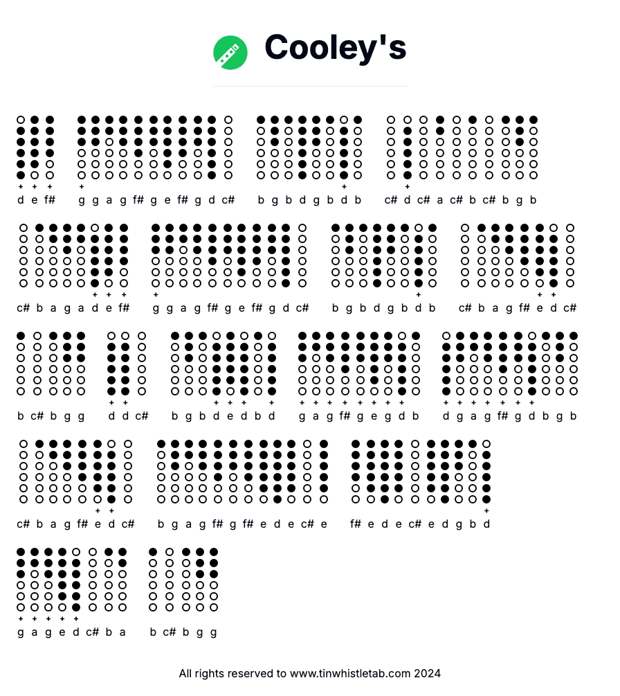 Image of Cooley's Tin Whistle Tabs