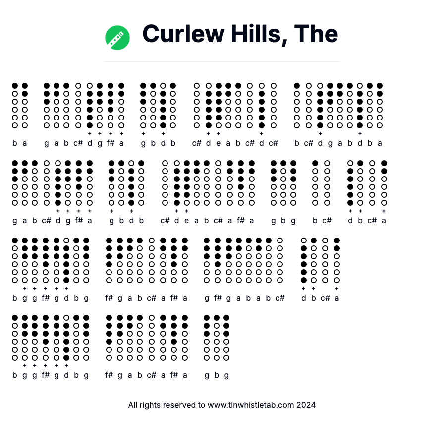 Image of Curlew Hills, The Tin Whistle Tabs
