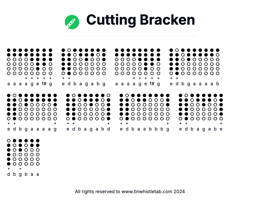 Image of Cutting Bracken Tin Whistle Tabs