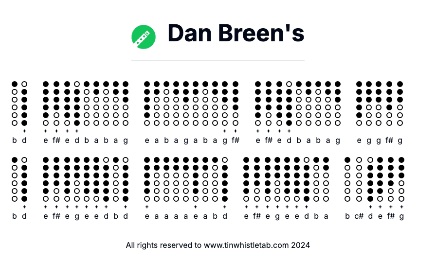 Image of Dan Breen's Tin Whistle Tabs