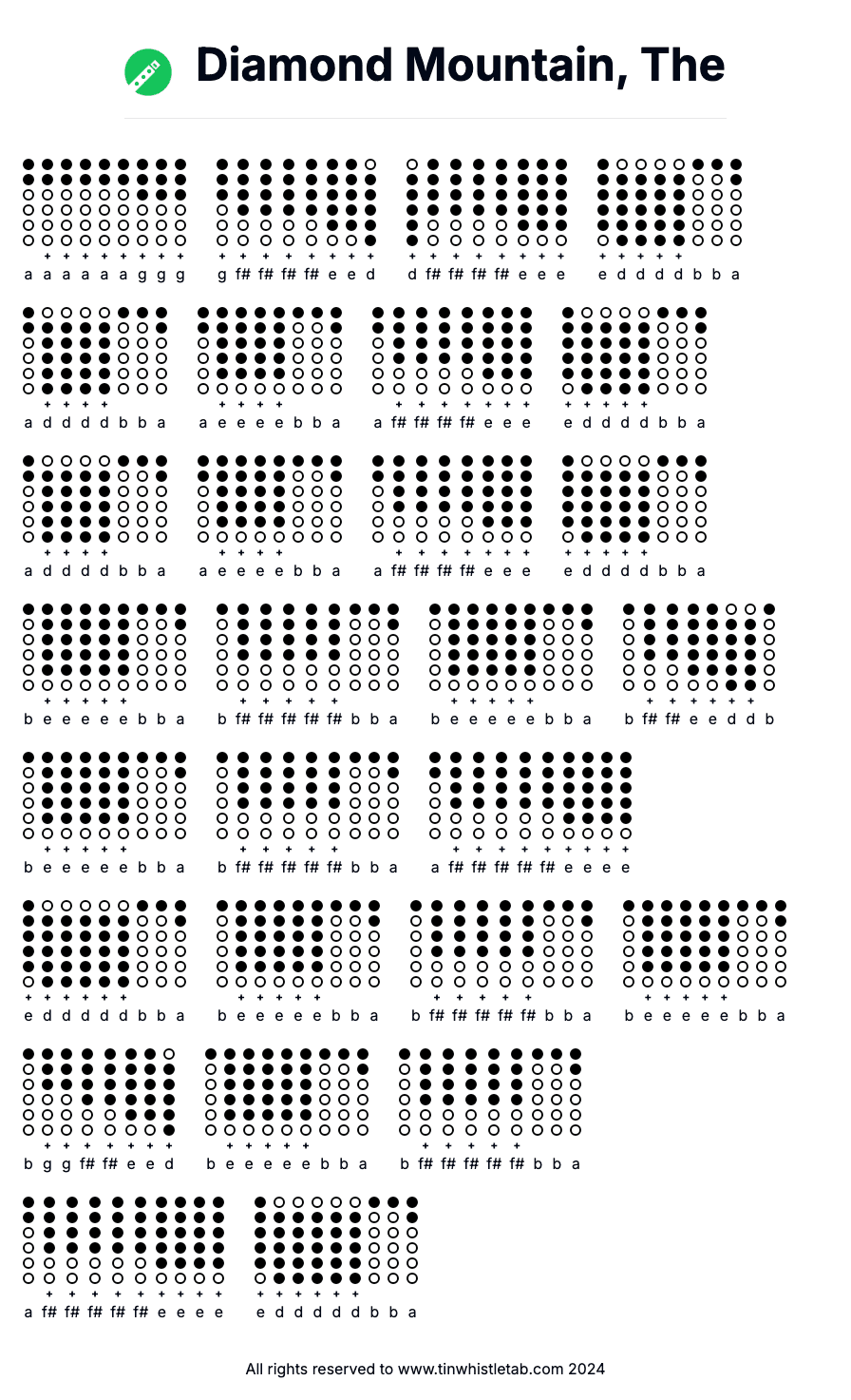 Image of Diamond Mountain, The Tin Whistle Tabs