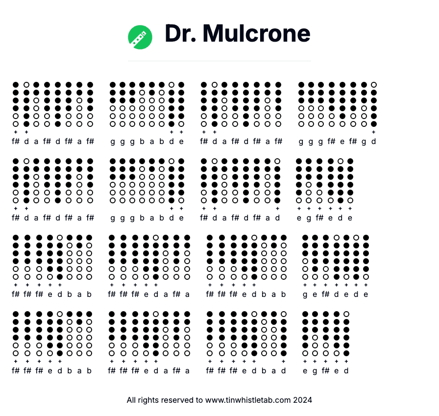 Image of Dr. Mulcrone Tin Whistle Tabs