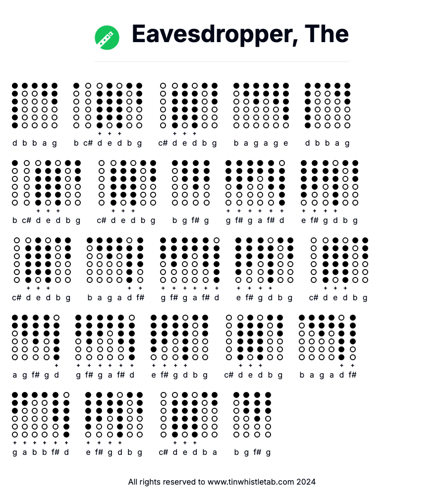 Image of Eavesdropper, The Tin Whistle Tabs