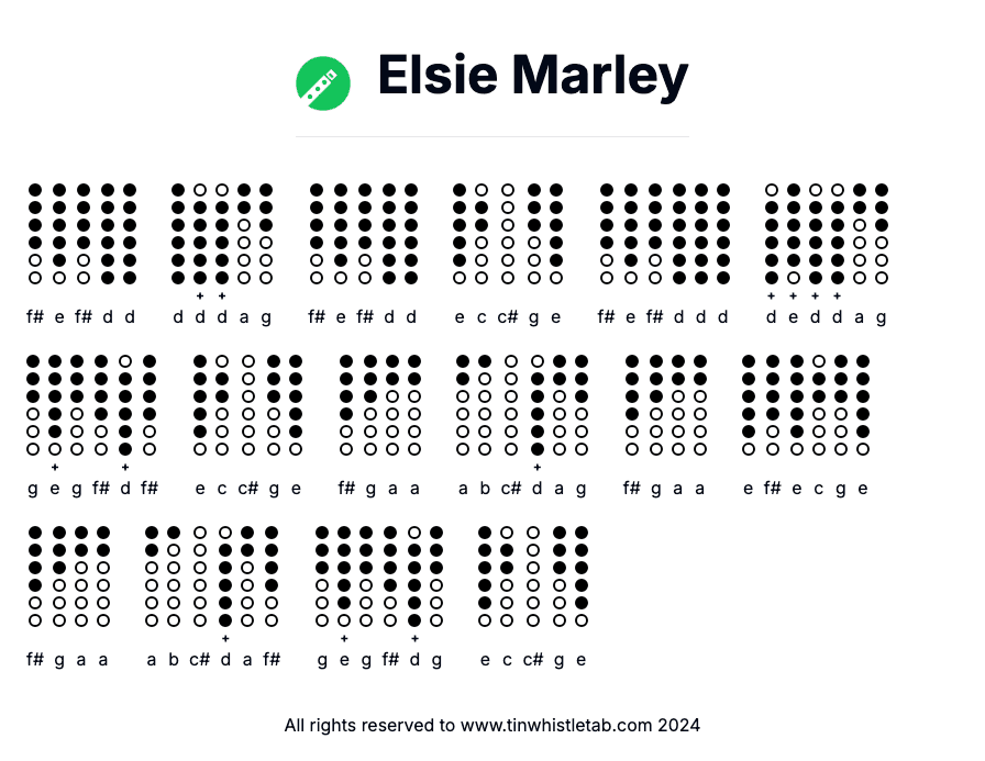 Image of Elsie Marley Tin Whistle Tabs