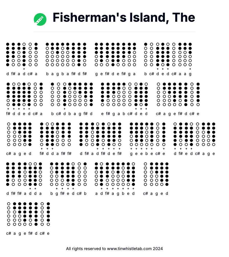 Image of Fisherman's Island, The Tin Whistle Tabs