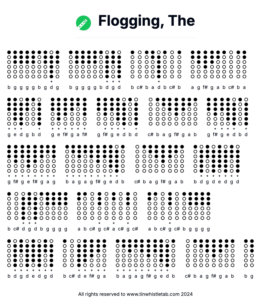 Image of Flogging, The Tin Whistle Tabs