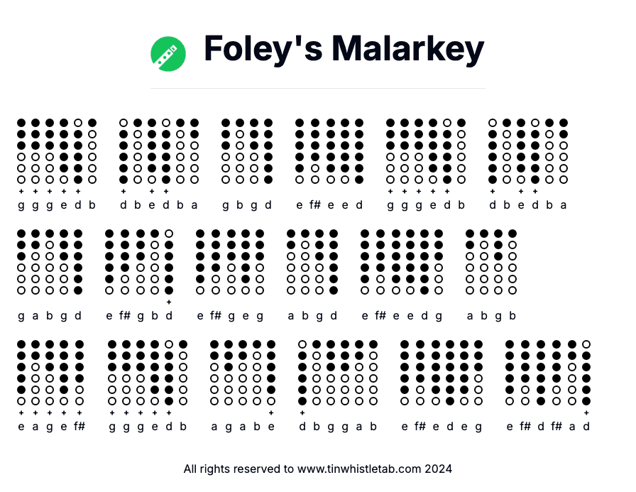 Image of Foley's Malarkey Tin Whistle Tabs