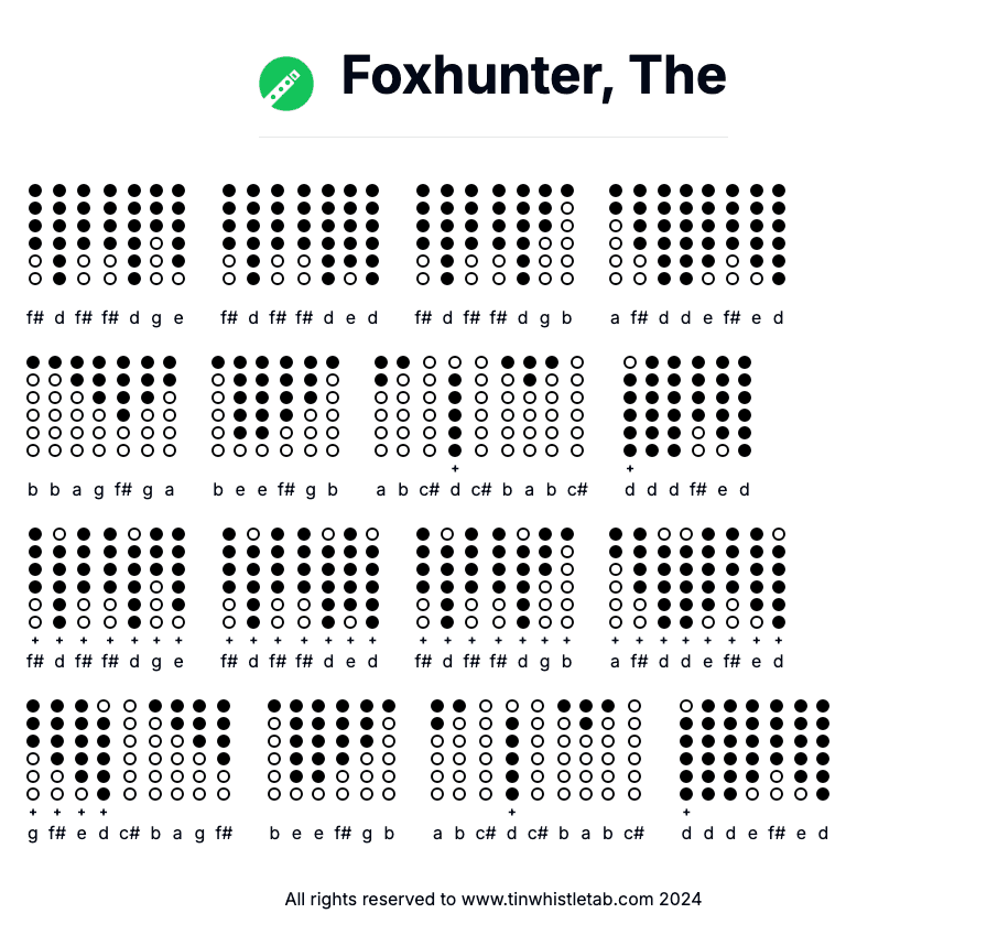 Image of Foxhunter, The Tin Whistle Tabs