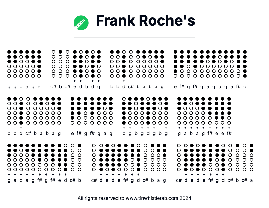 Image of Frank Roche's Tin Whistle Tabs