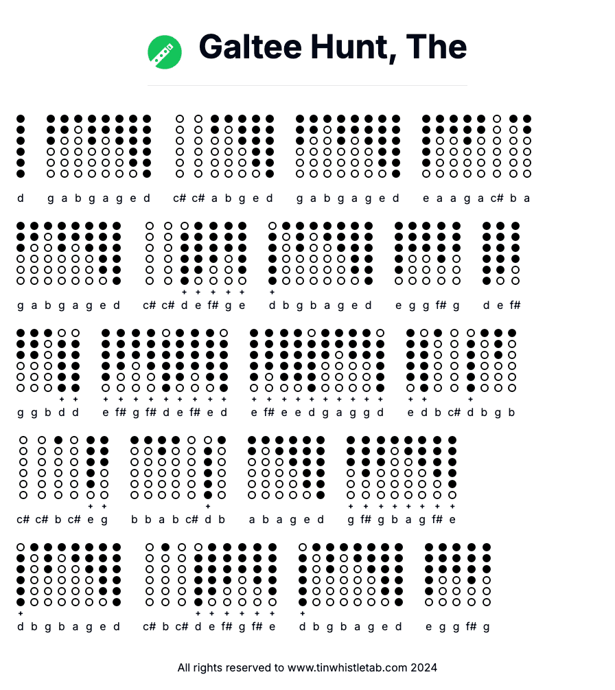 Image of Galtee Hunt, The Tin Whistle Tabs