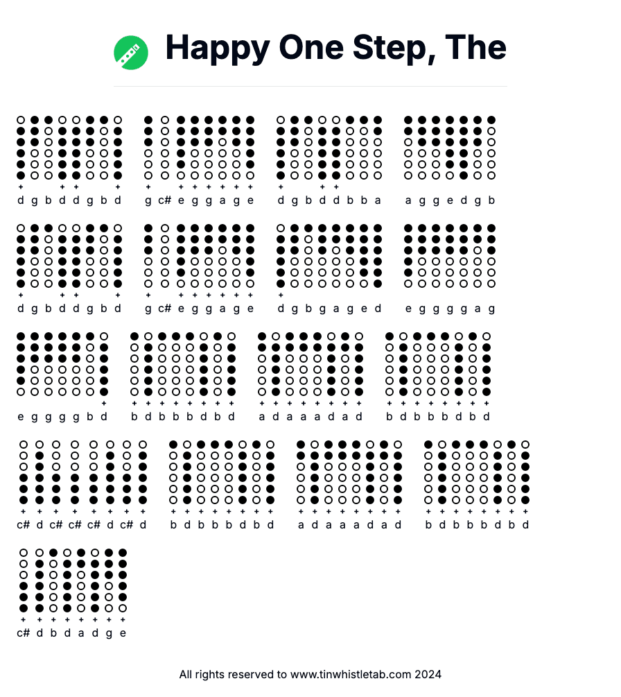 Image of Happy One Step, The Tin Whistle Tabs