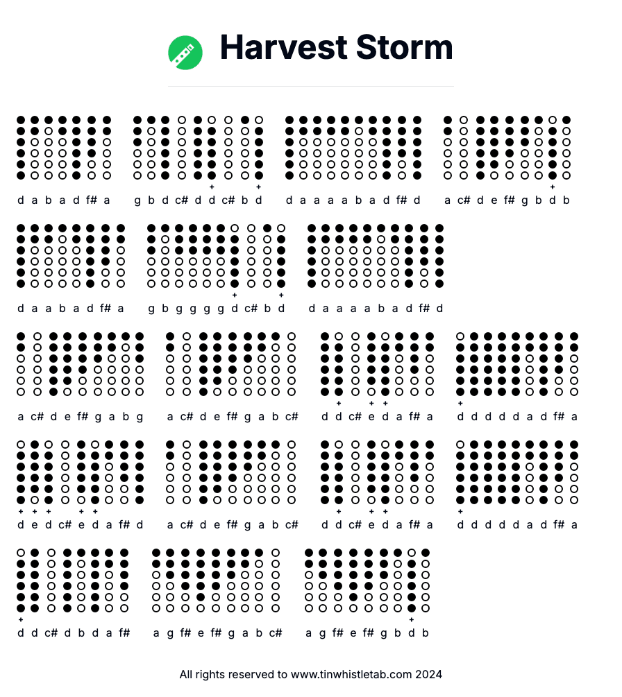 Image of Harvest Storm Tin Whistle Tabs