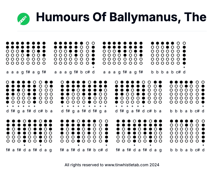 Image of Humours Of Ballymanus, The Tin Whistle Tabs