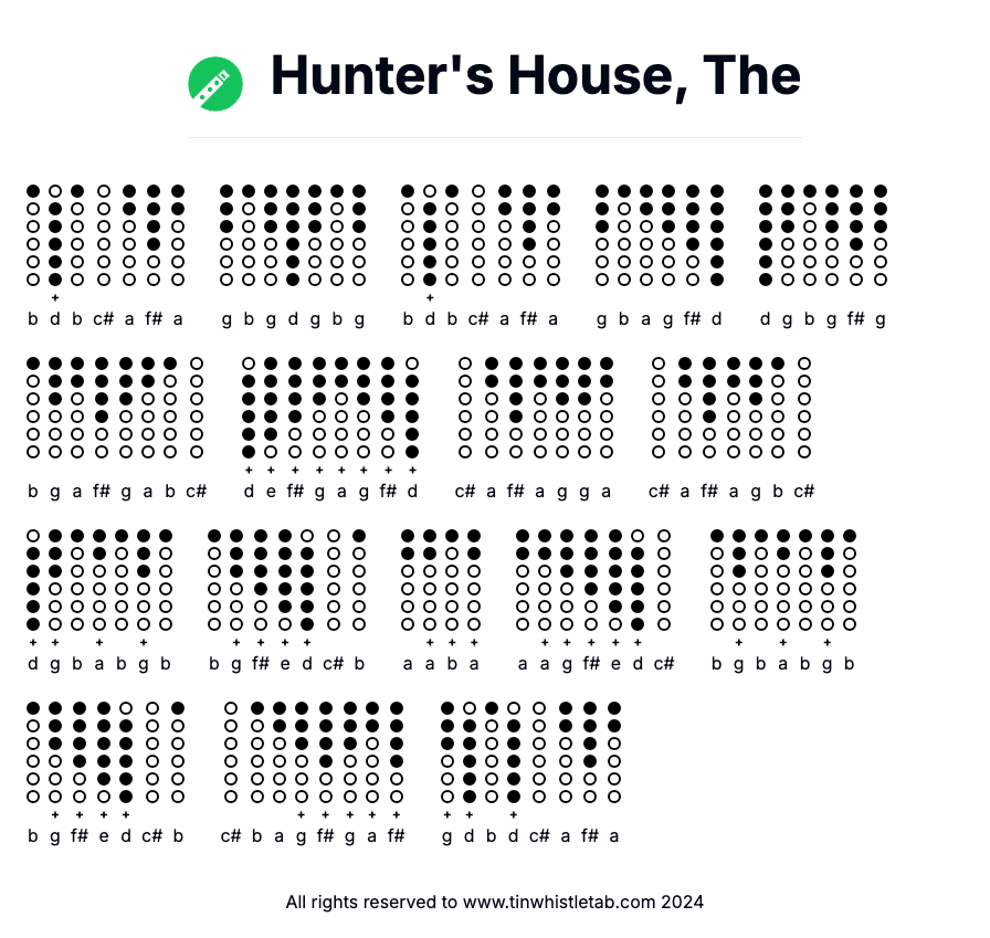 Image of Hunter's House, The Tin Whistle Tabs