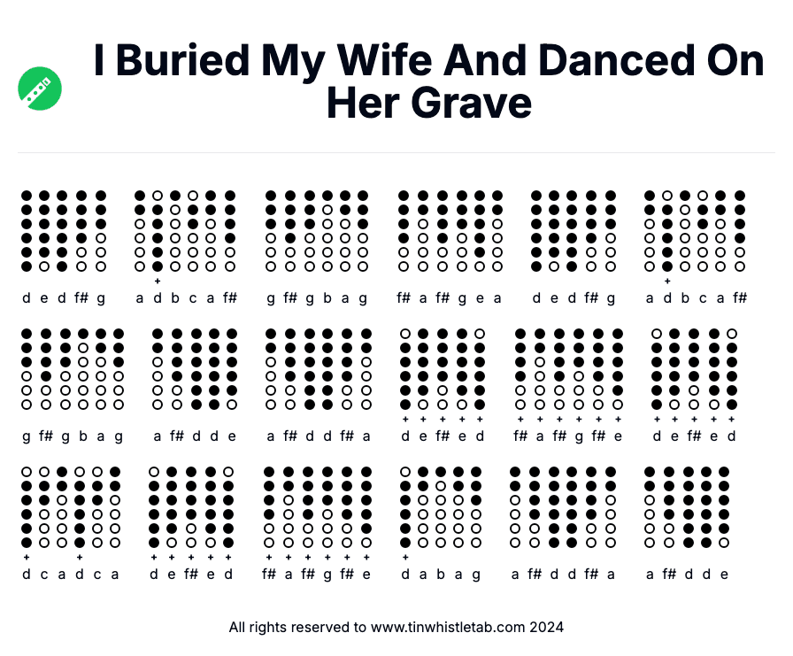 Image of I Buried My Wife And Danced On Her Grave Tin Whistle Tabs