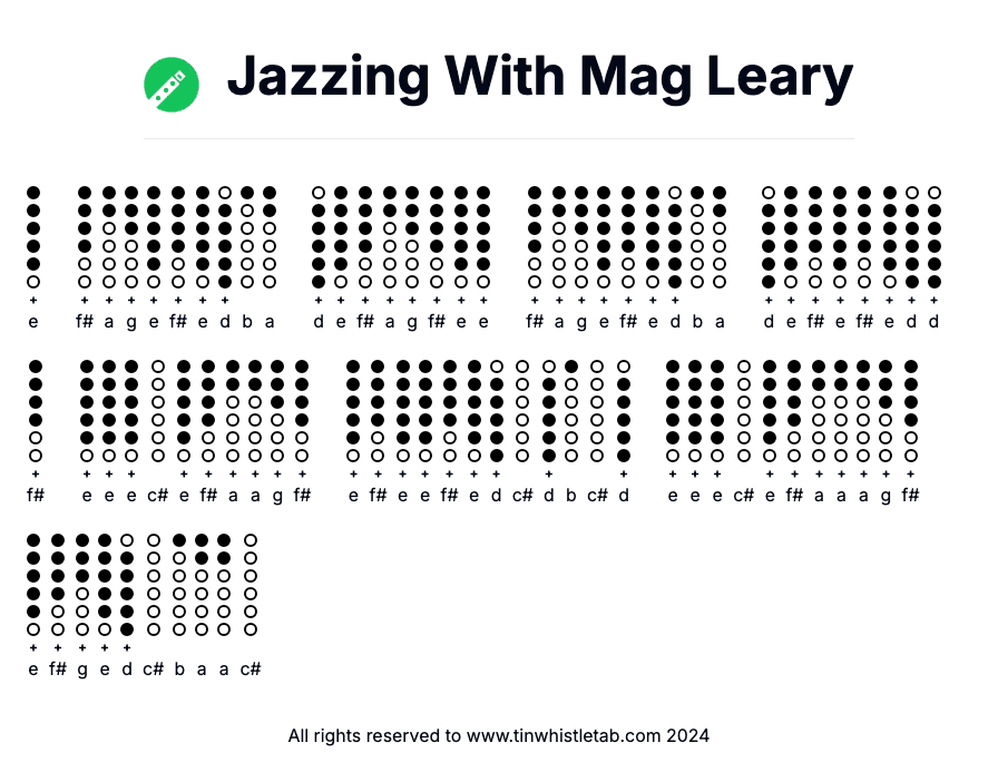 Image of Jazzing With Mag Leary Tin Whistle Tabs