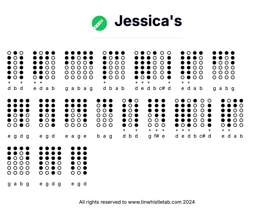 Image of Jessica's Tin Whistle Tabs