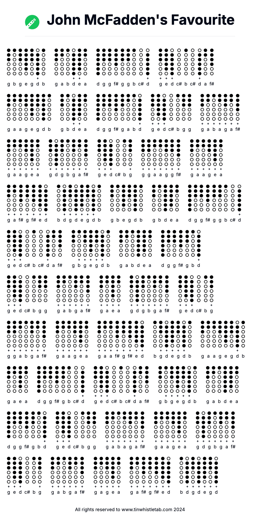 Image of John McFadden's Favourite Tin Whistle Tabs