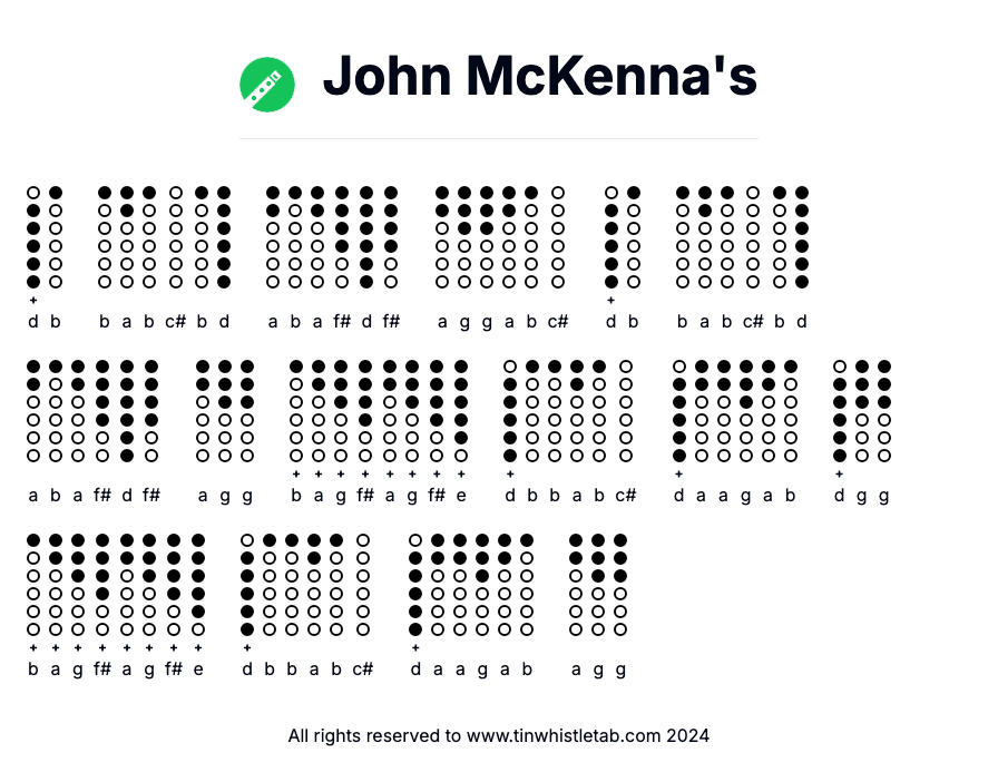 Image of John McKenna's Tin Whistle Tabs