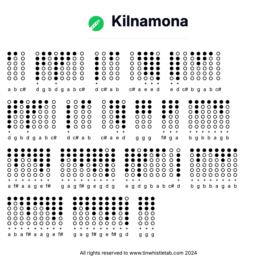 Image of Kilnamona Tin Whistle Tabs