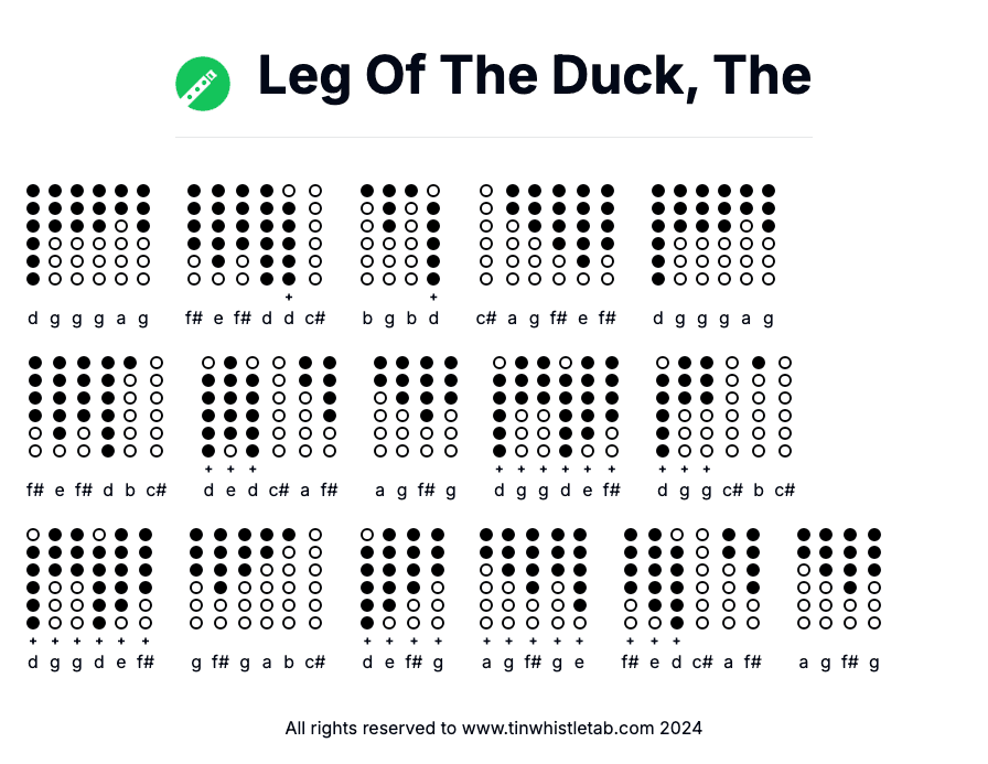 Image of Leg Of The Duck, The Tin Whistle Tabs