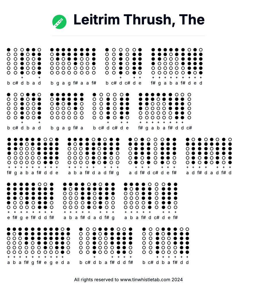 Image of Leitrim Thrush, The Tin Whistle Tabs