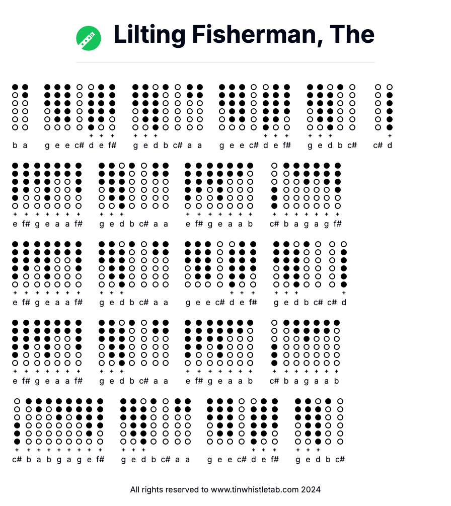 Image of Lilting Fisherman, The Tin Whistle Tabs