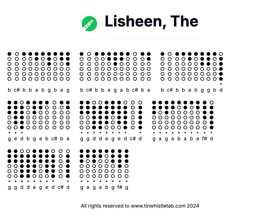 Image of Lisheen, The Tin Whistle Tabs