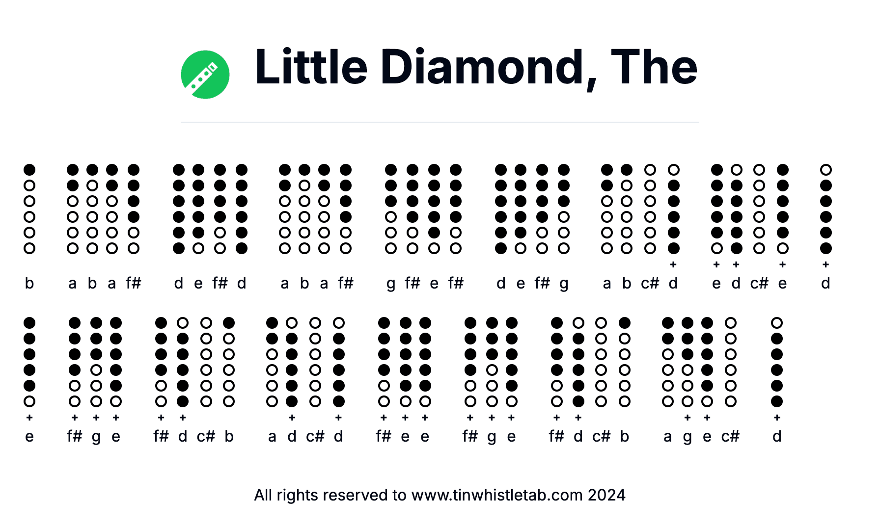 Image of Little Diamond, The Tin Whistle Tabs