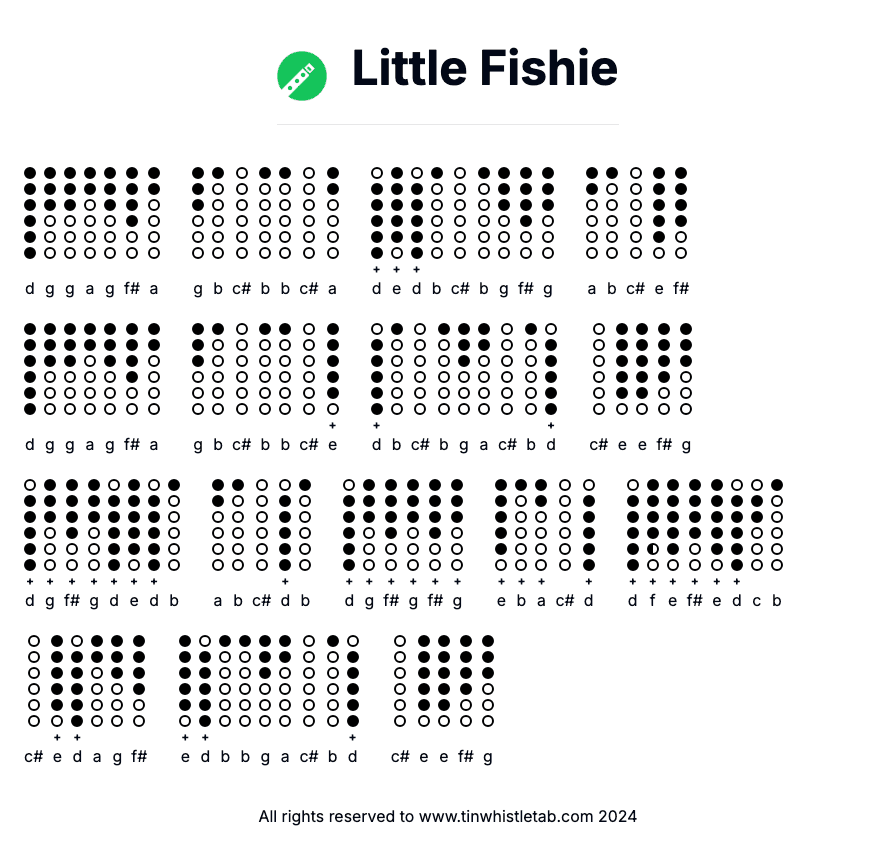 Image of Little Fishie Tin Whistle Tabs