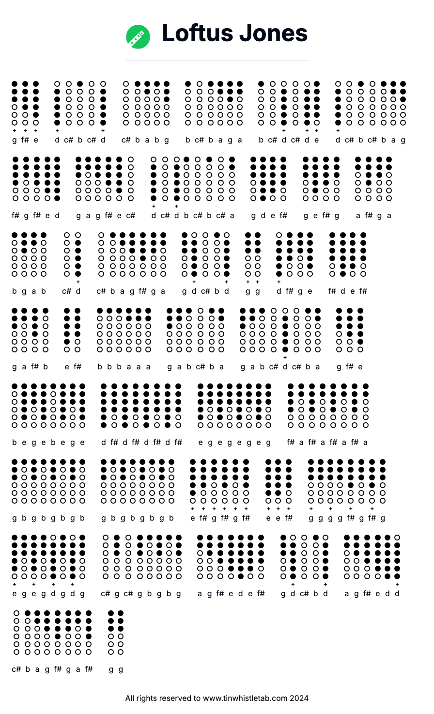 Image of Loftus Jones Tin Whistle Tabs