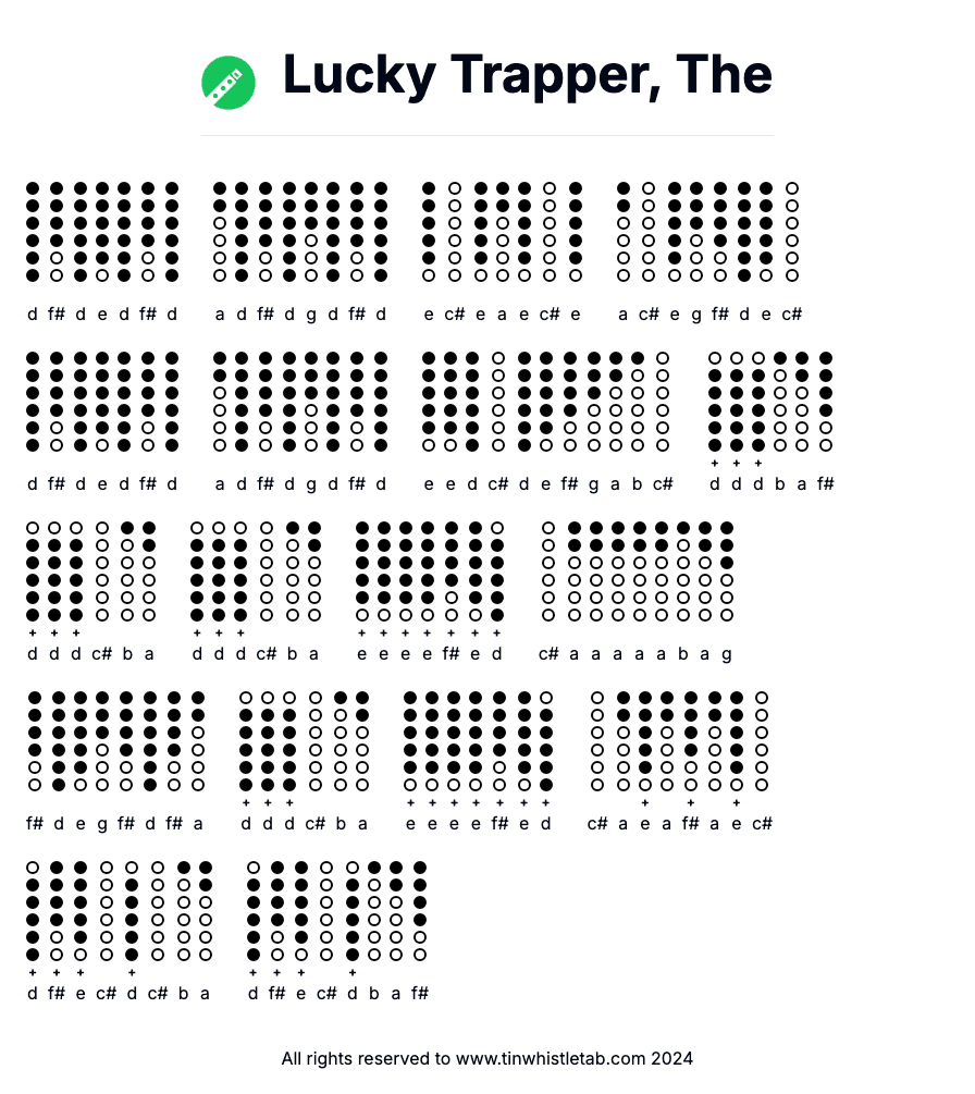 Image of Lucky Trapper, The Tin Whistle Tabs
