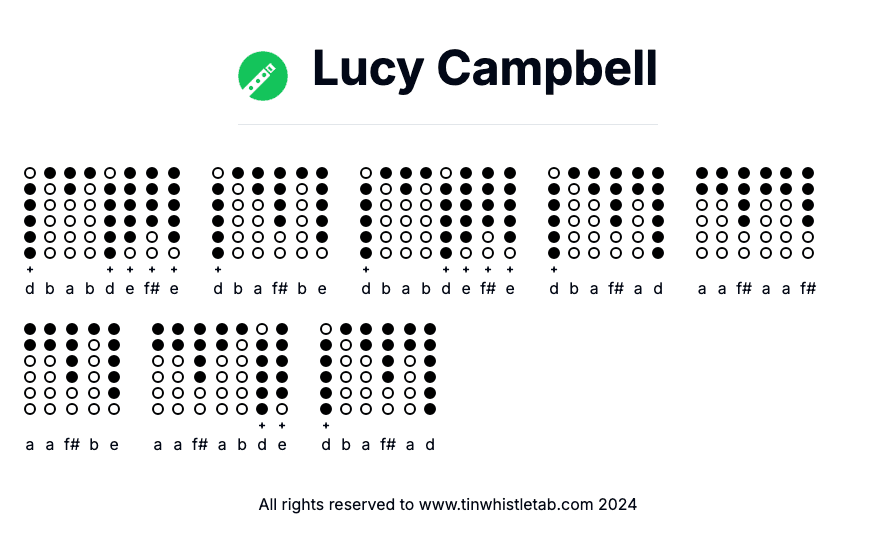 Image of Lucy Campbell Tin Whistle Tabs