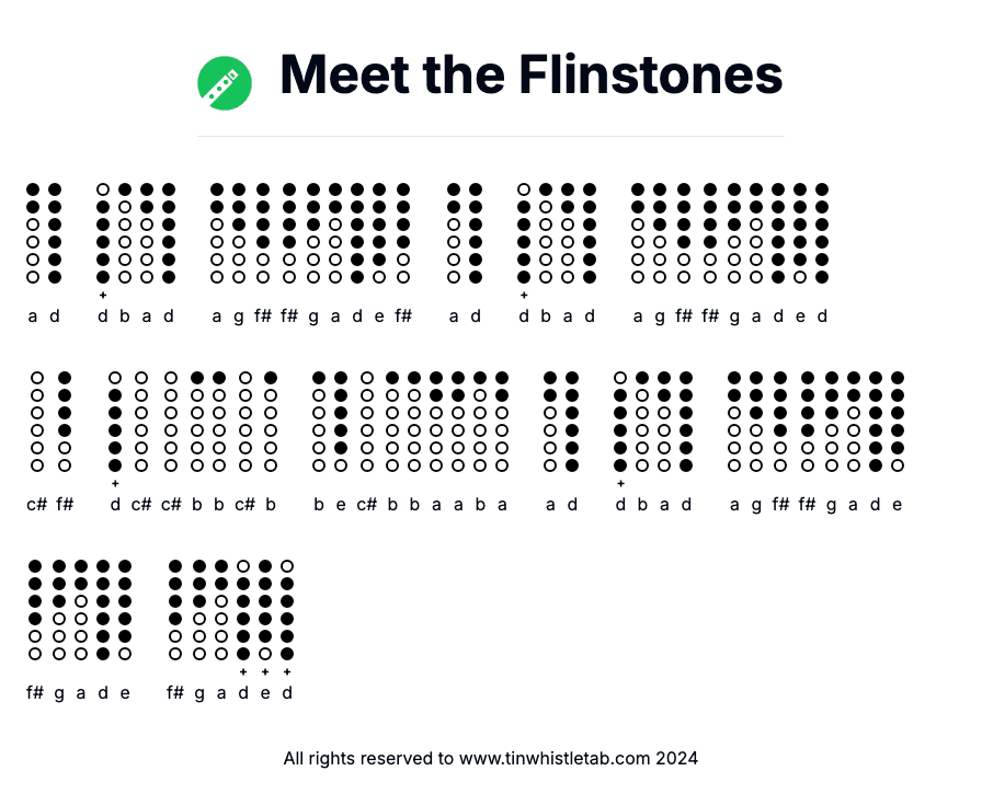 Image of Meet the Flinstones Tin Whistle Tabs