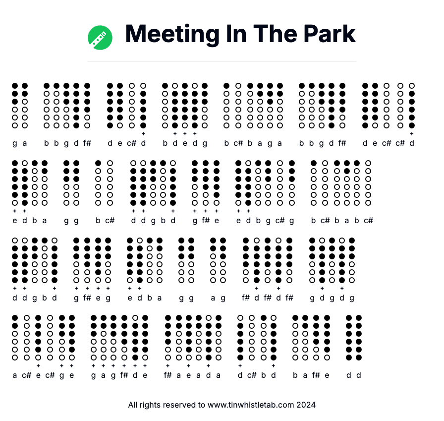 Image of Meeting In The Park Tin Whistle Tabs