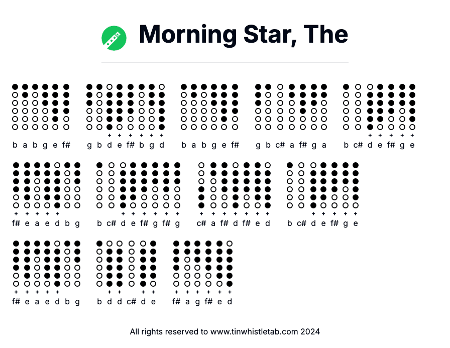Image of Morning Star, The Tin Whistle Tabs