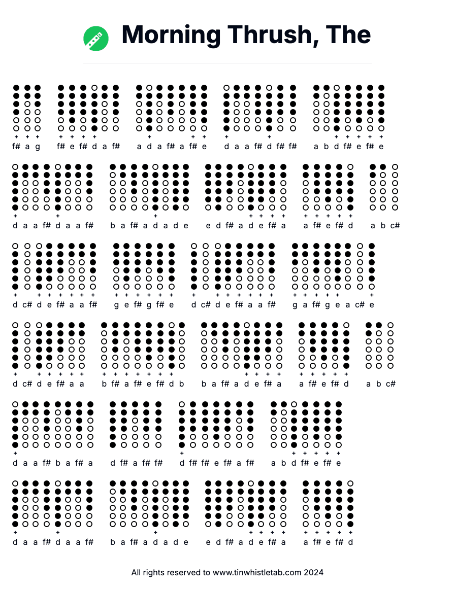 Image of Morning Thrush, The Tin Whistle Tabs