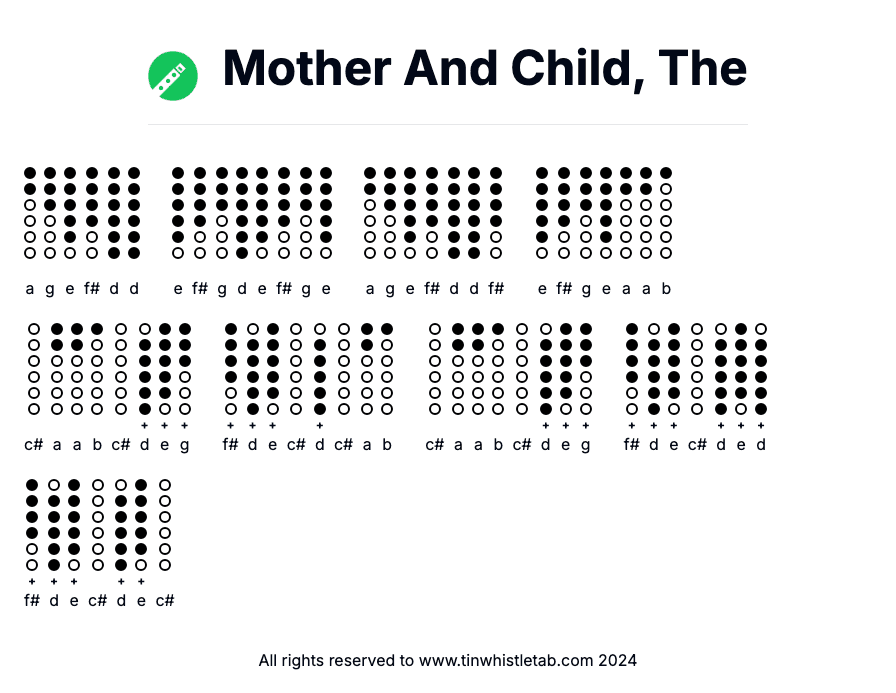 Image of Mother And Child, The Tin Whistle Tabs